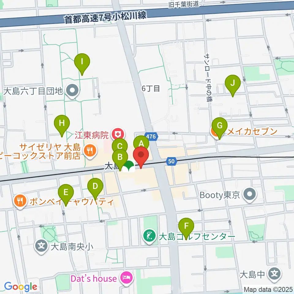 グローリーアカデミー周辺のカフェ一覧地図