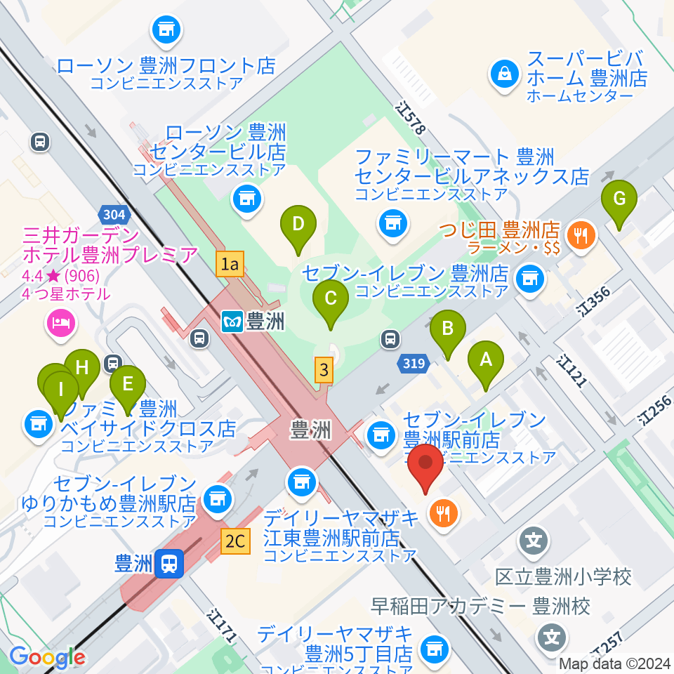 Re-music とよす音楽教室周辺のカフェ一覧地図