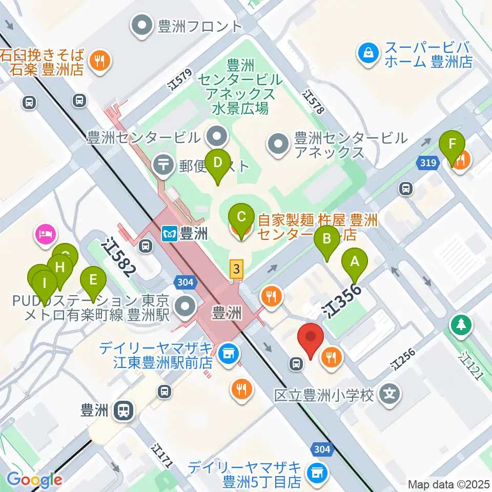 Re-music とよす音楽教室周辺のカフェ一覧地図