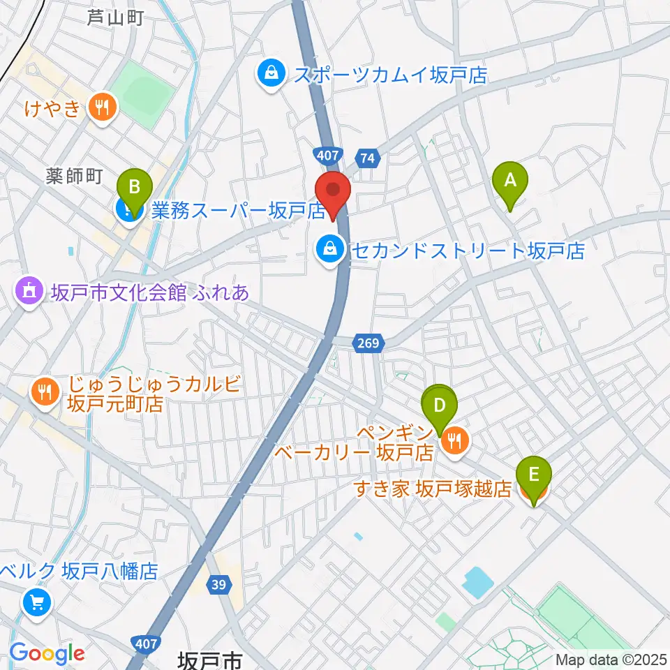 わかば楽器 ライブスペースリディム周辺のカフェ一覧地図
