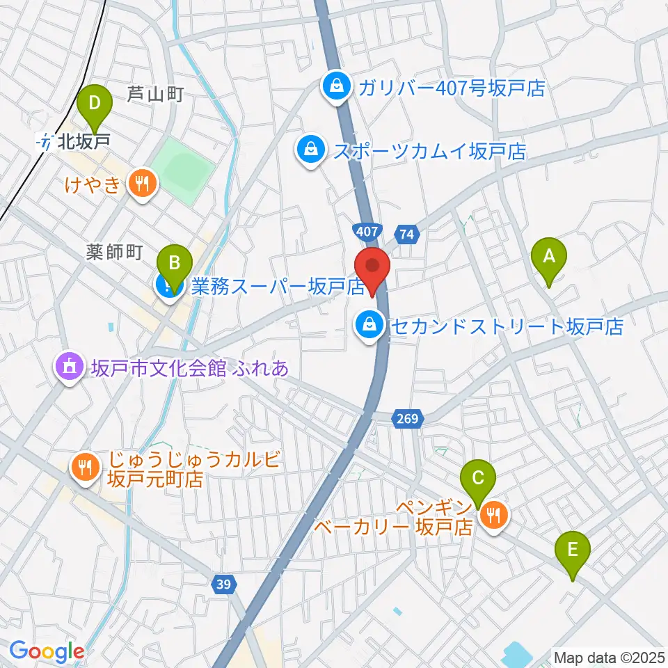 わかば楽器 ライブスペースリディム周辺のカフェ一覧地図