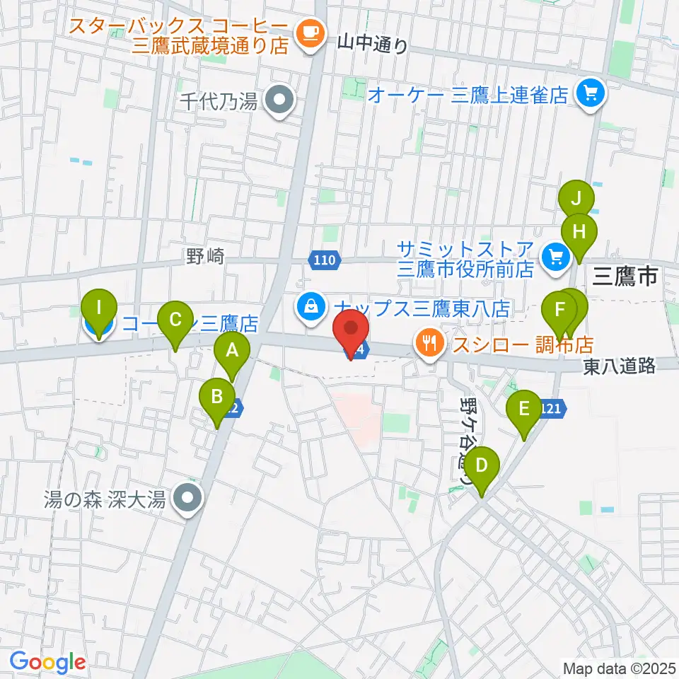 パルナスタジオ周辺のカフェ一覧地図