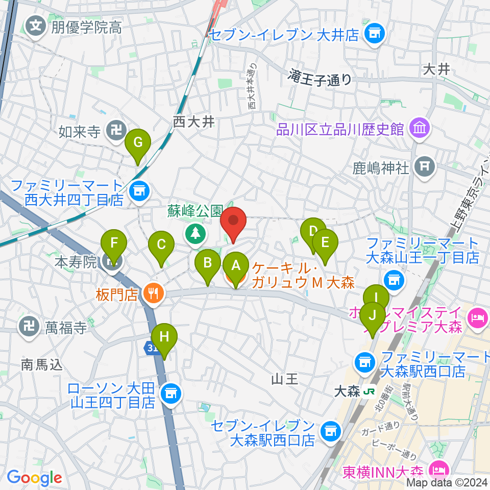 Ｍミュージック周辺のカフェ一覧地図