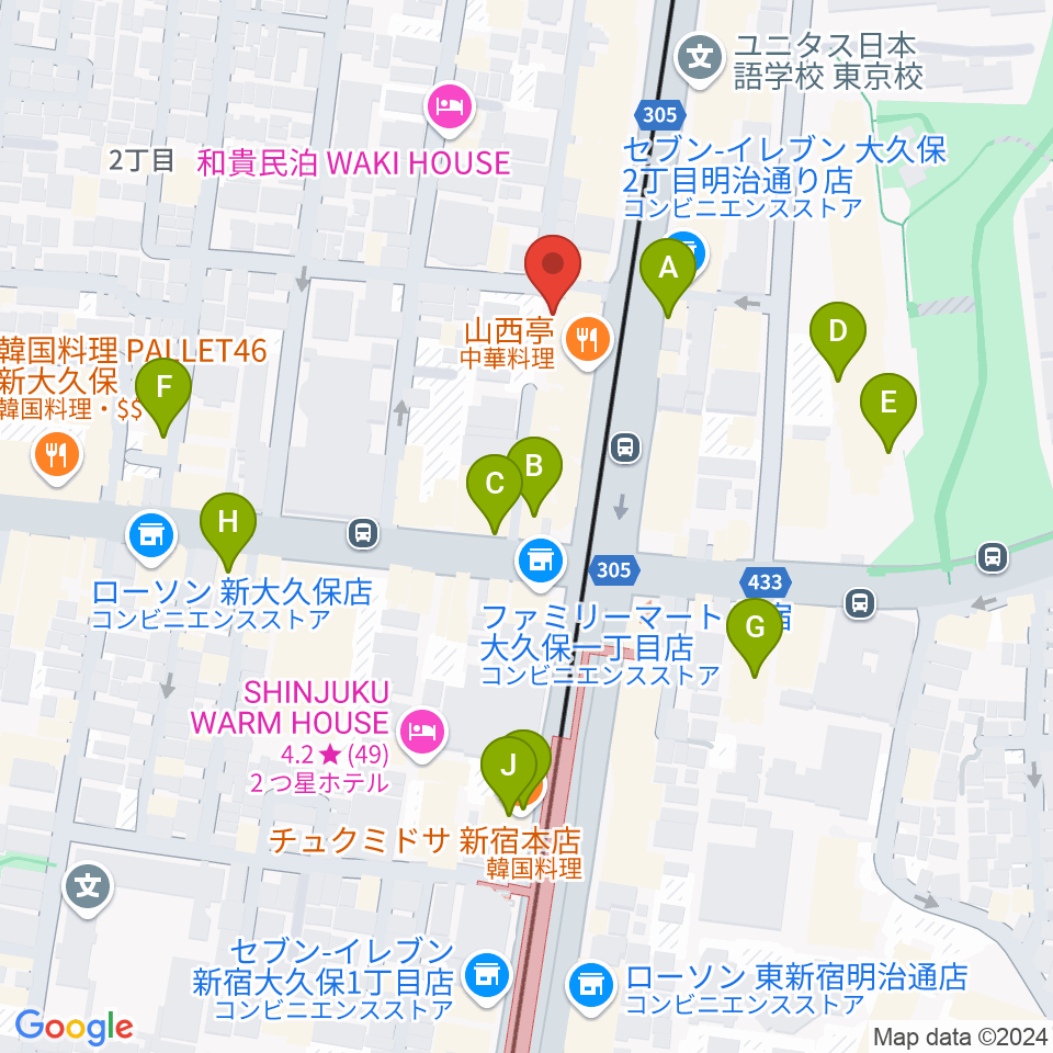 新宿Cat's hole周辺のカフェ一覧地図