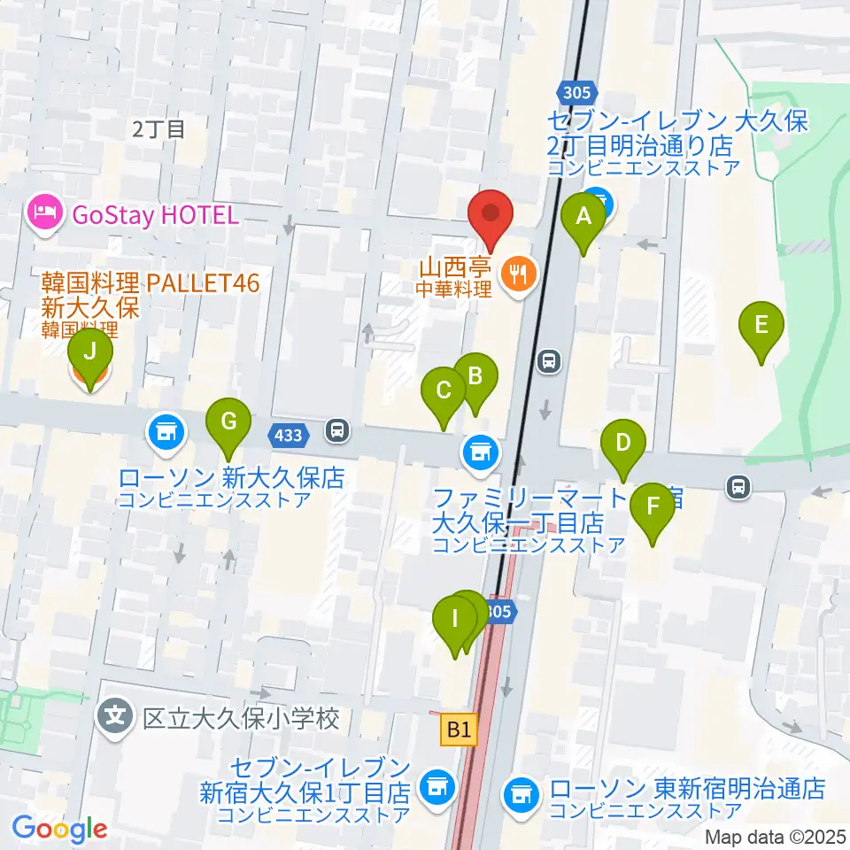 新宿Cat's hole周辺のカフェ一覧地図