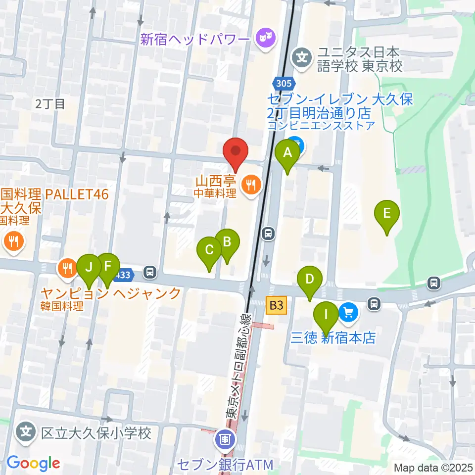 新宿Cat's hole周辺のカフェ一覧地図