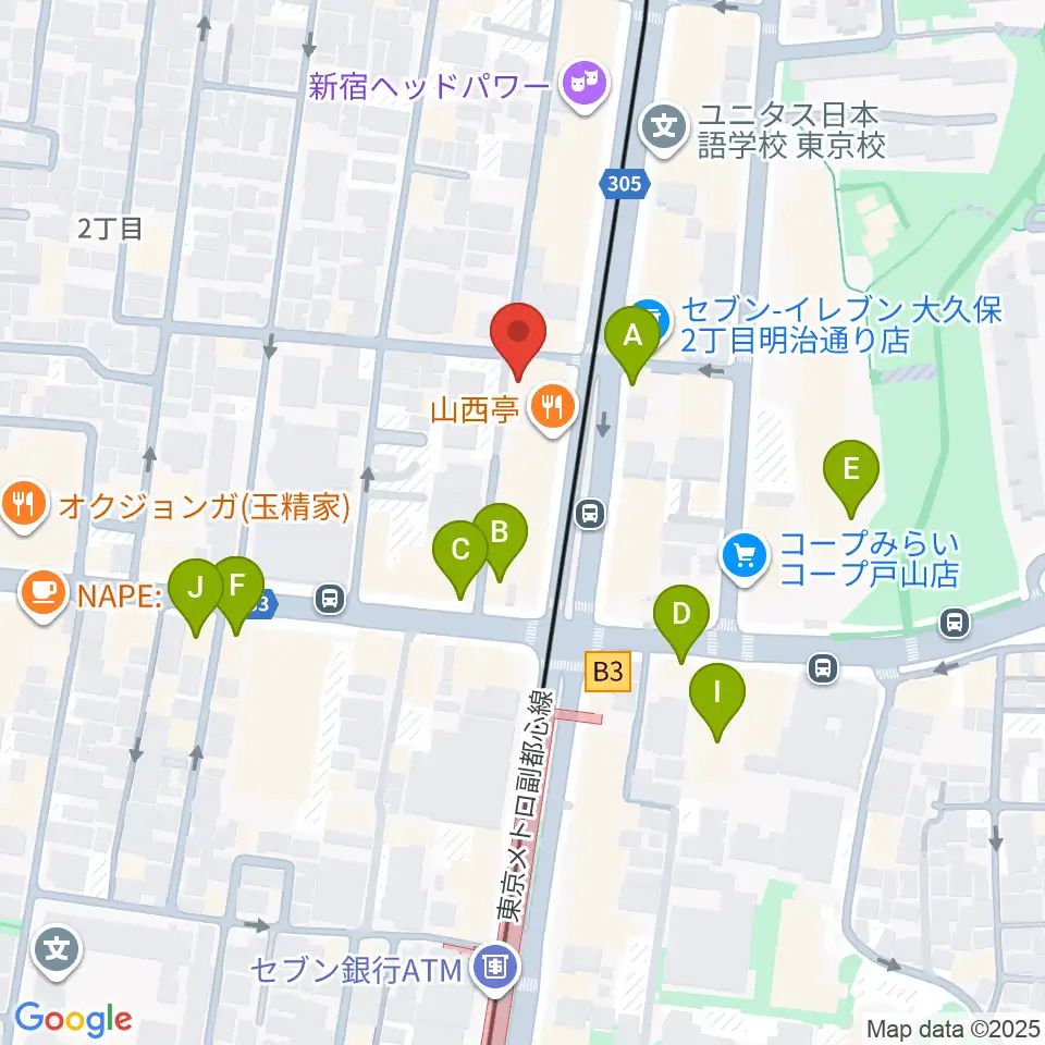 新宿Cat's hole周辺のカフェ一覧地図
