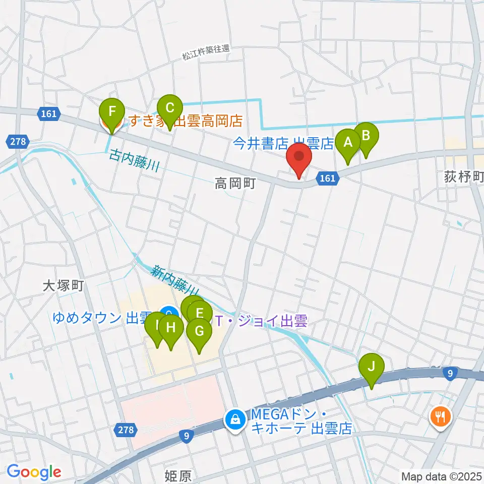 楽器買取リコレクションズ周辺のカフェ一覧地図