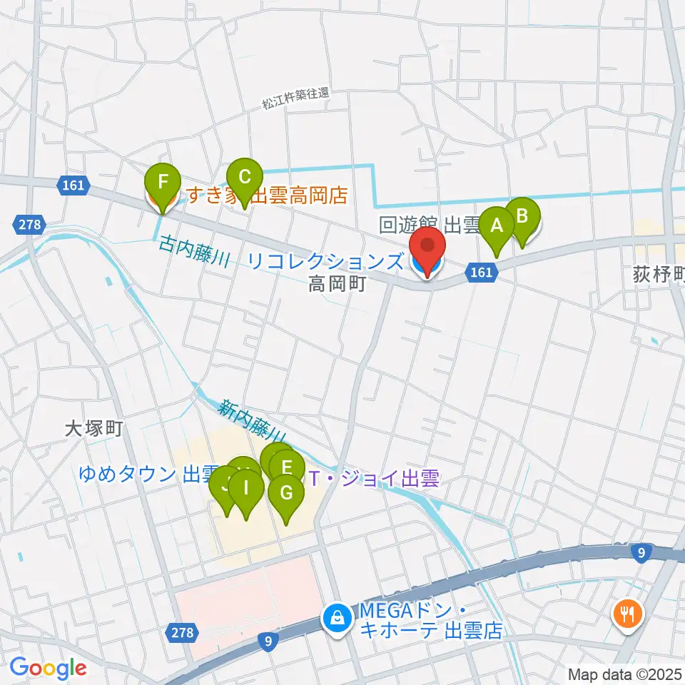 楽器買取リコレクションズ周辺のカフェ一覧地図