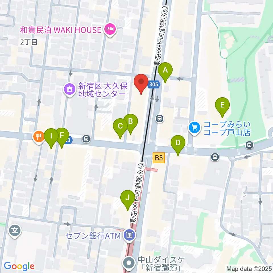 新宿グラムシュタイン周辺のカフェ一覧地図