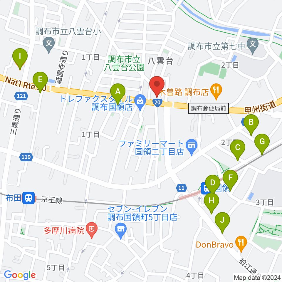 ソードミュージック多目的スタジオ周辺のカフェ一覧地図