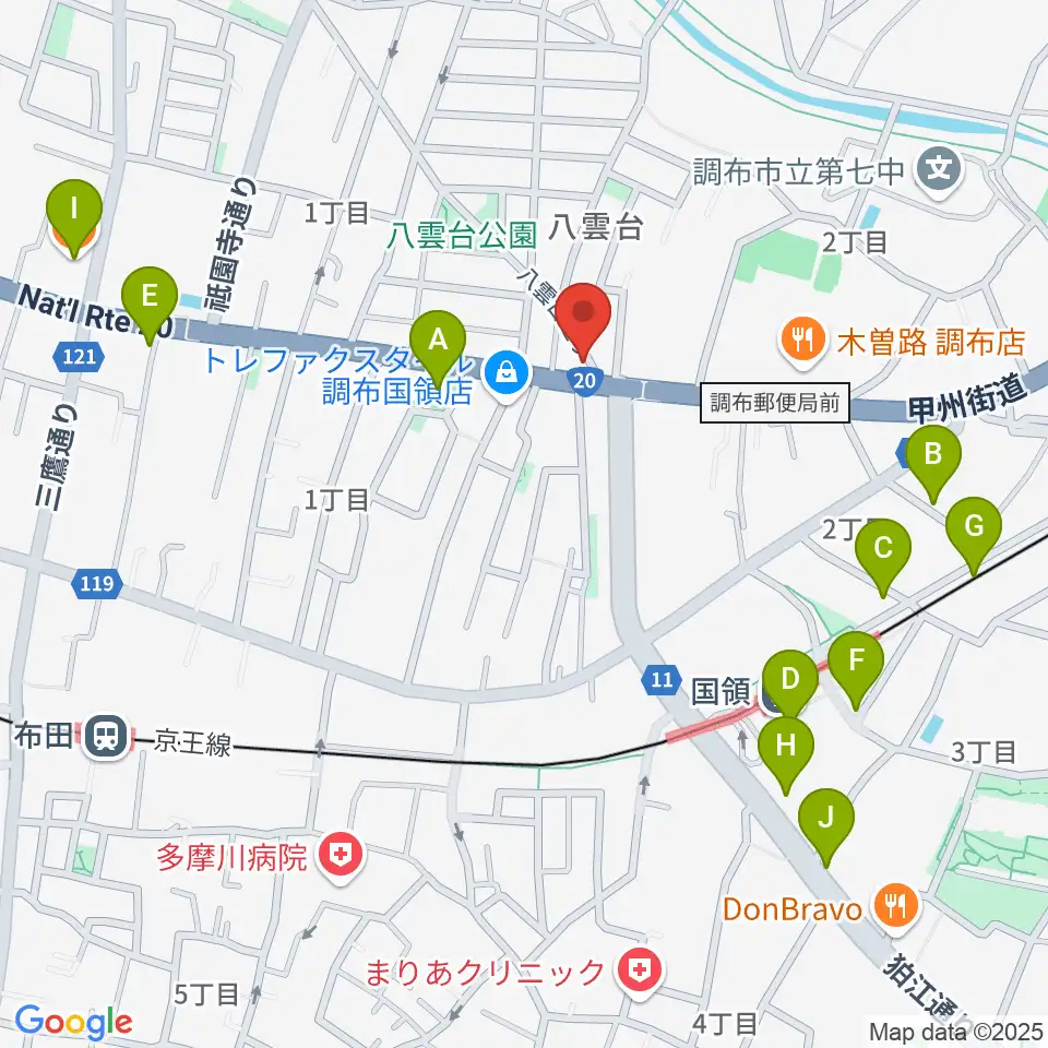 ソードミュージック多目的スタジオ周辺のカフェ一覧地図