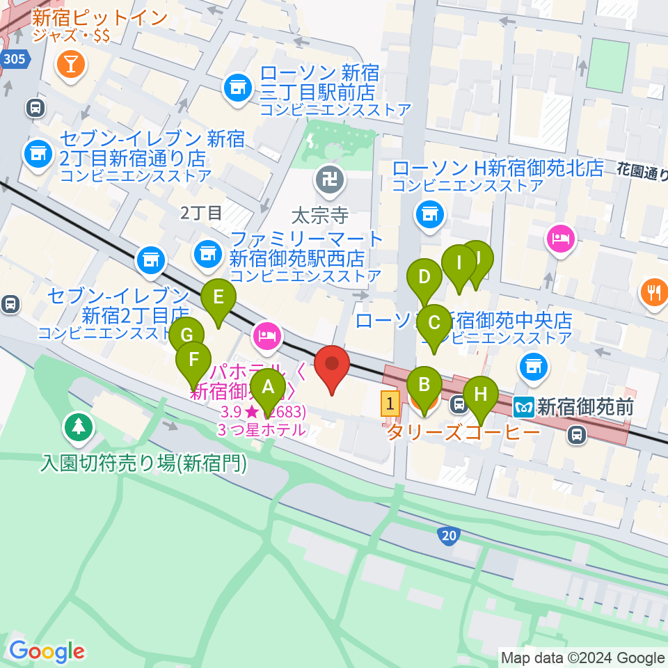 アーツミュージックスクール周辺のカフェ一覧地図