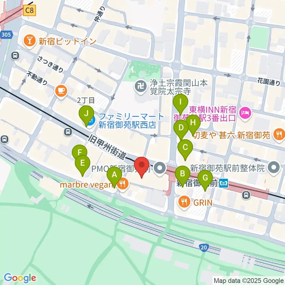 アーツミュージックスクール周辺のカフェ一覧地図