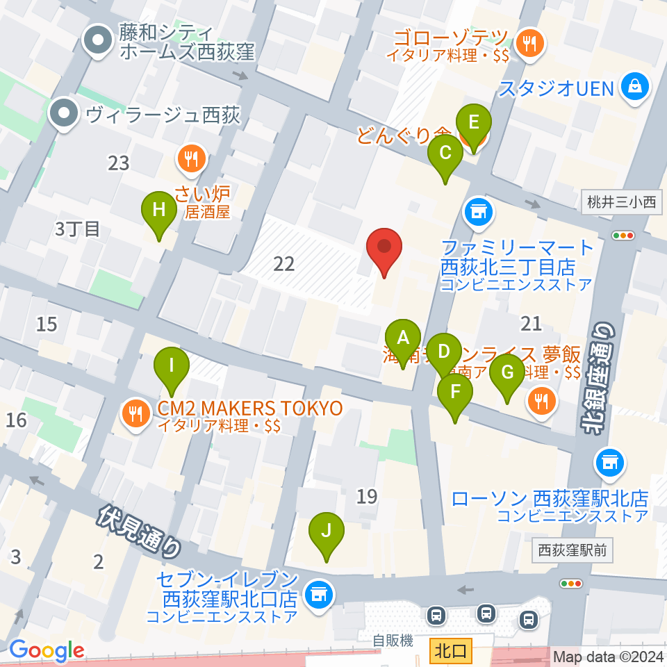 GUITARS MARKET周辺のカフェ一覧地図