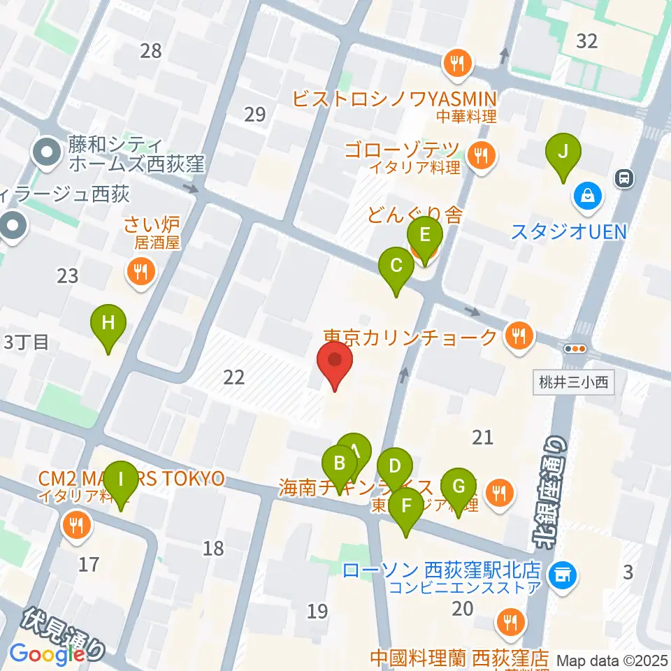 GUITARS MARKET周辺のカフェ一覧地図