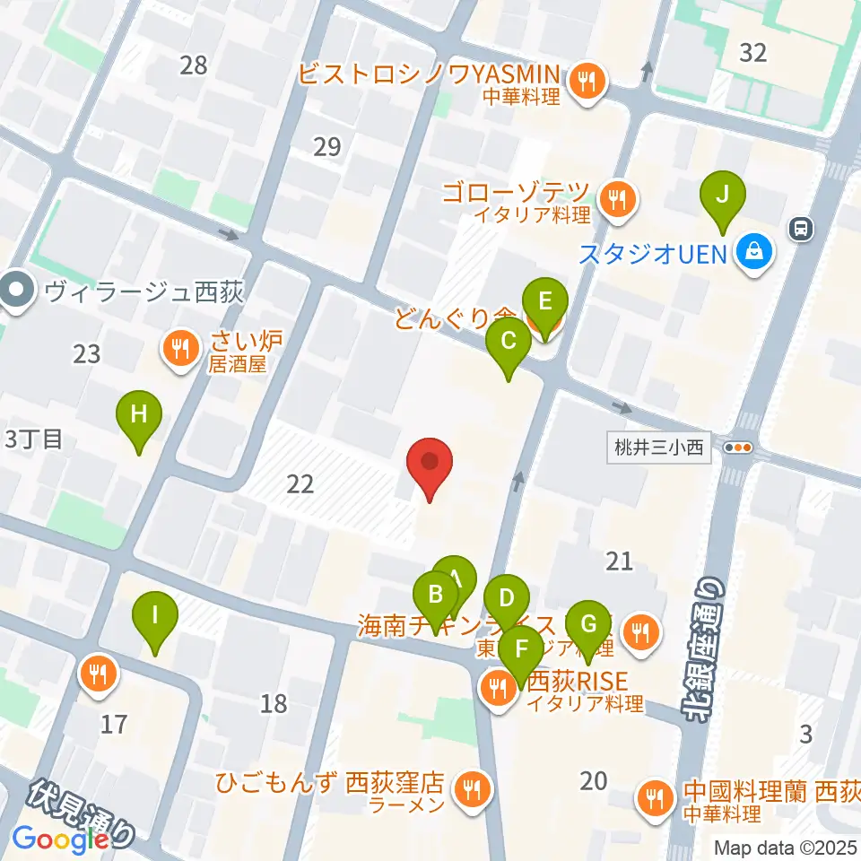 GUITARS MARKET周辺のカフェ一覧地図
