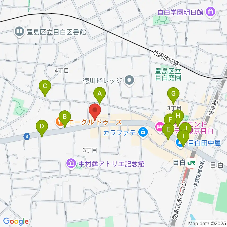 フルートパーク タニテック周辺のカフェ一覧地図
