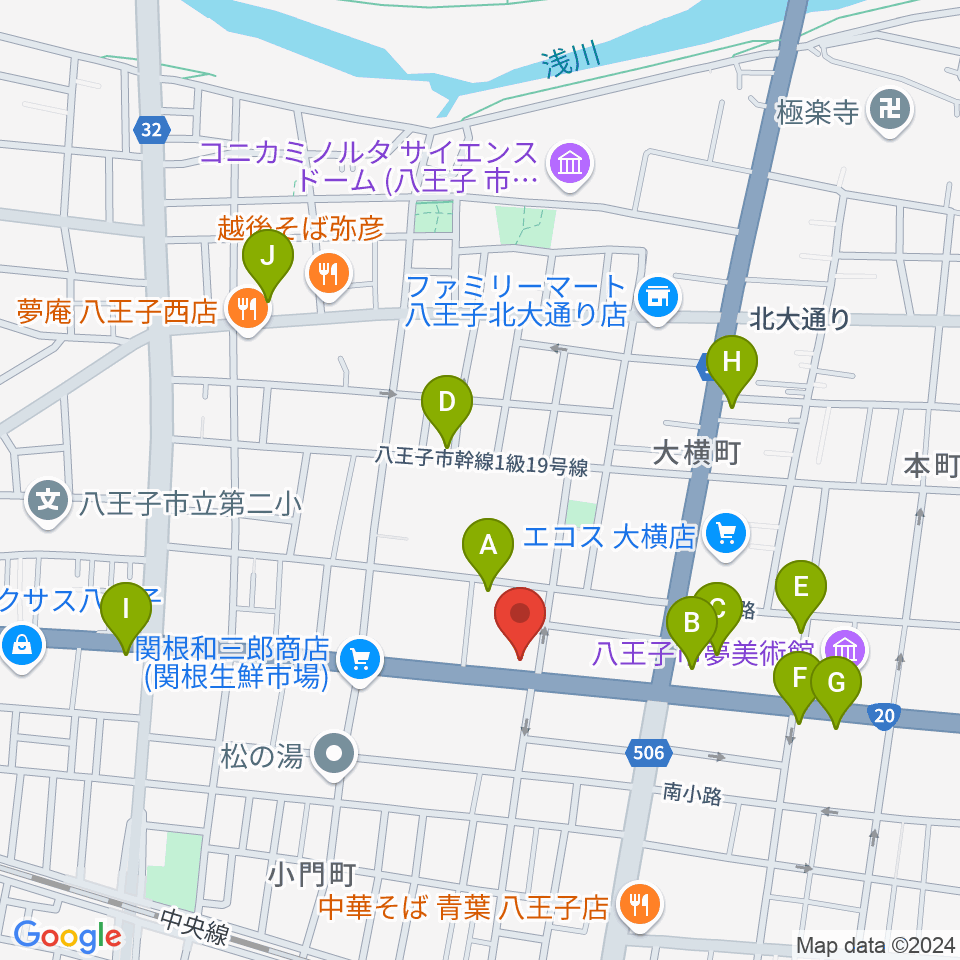 中之島流大正琴・大正琴広場周辺のカフェ一覧地図