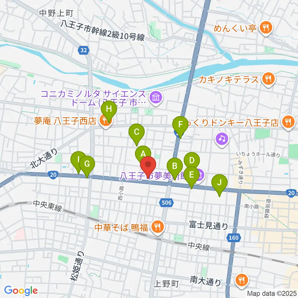 中之島流大正琴・大正琴広場周辺のカフェ一覧地図