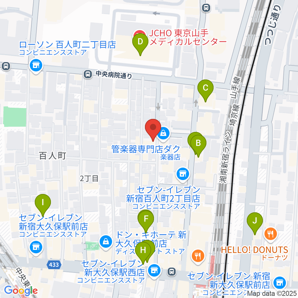 ダ・カーポ周辺のカフェ一覧地図