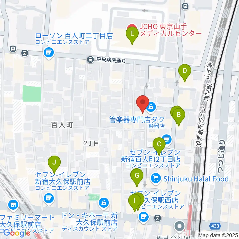 ダ・カーポ周辺のカフェ一覧地図