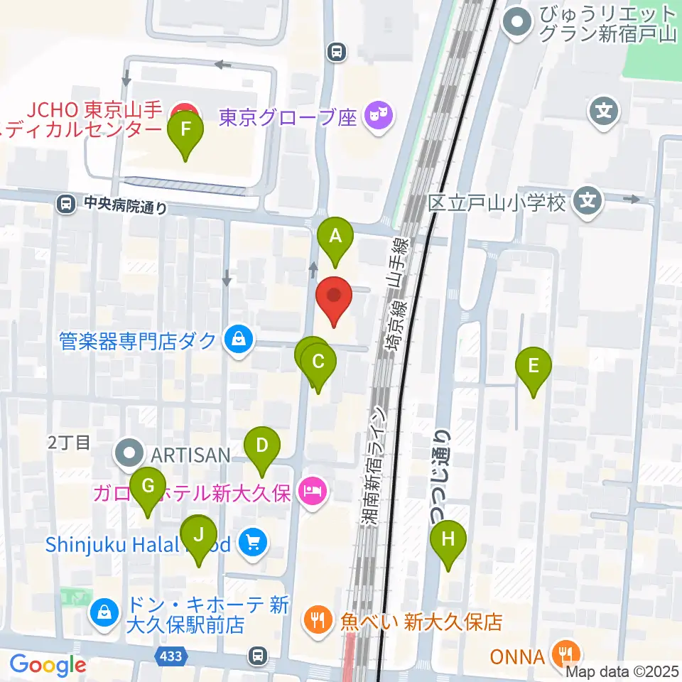 ダ・カーポ デビュー周辺のカフェ一覧地図