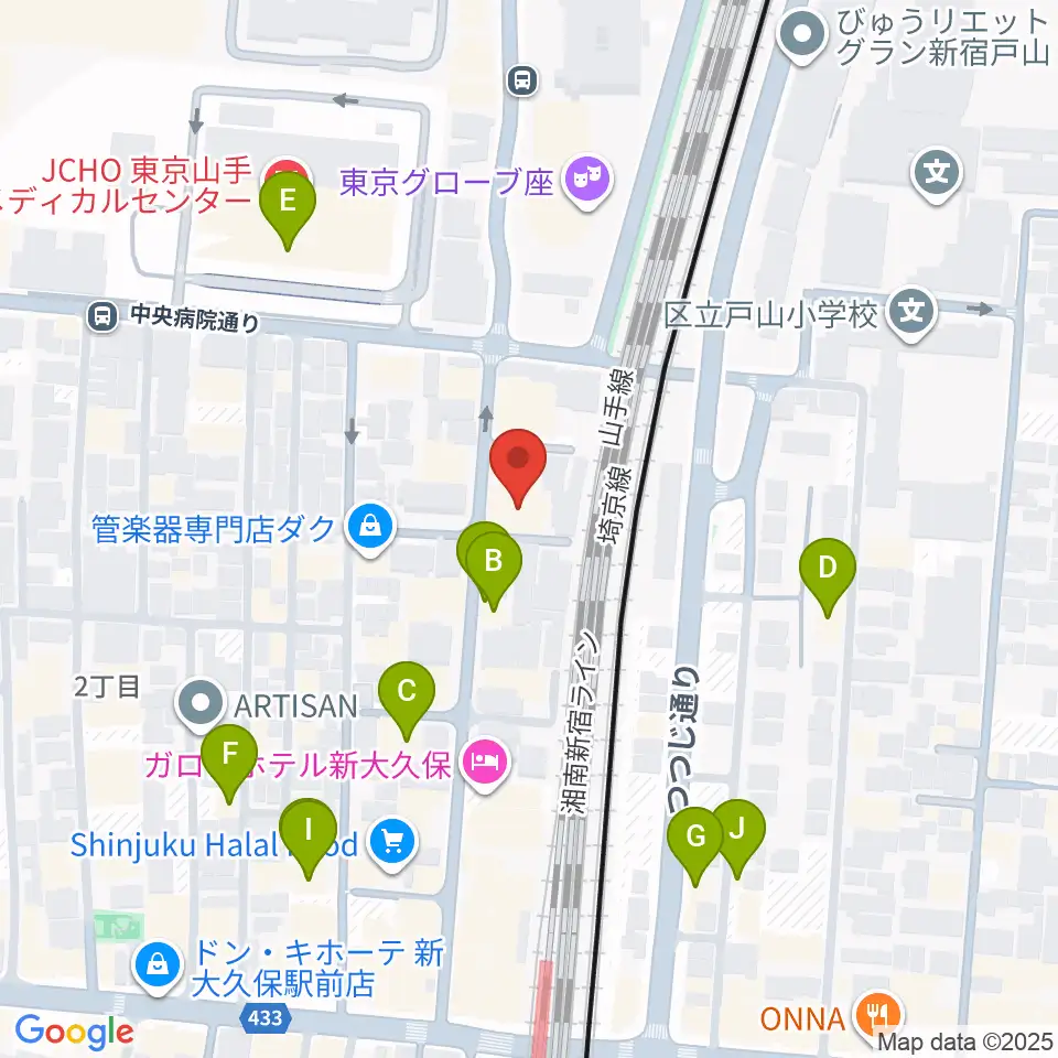 ダ・カーポ デビュー周辺のカフェ一覧地図