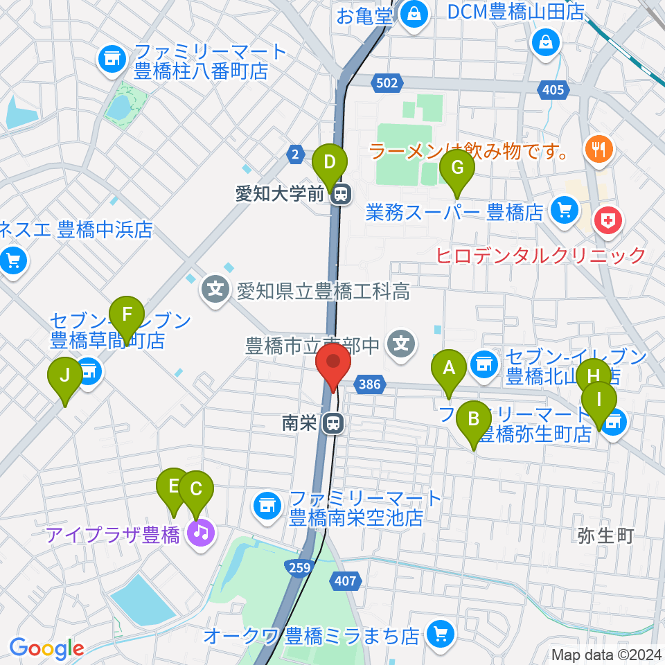 シライミュージック周辺のカフェ一覧地図