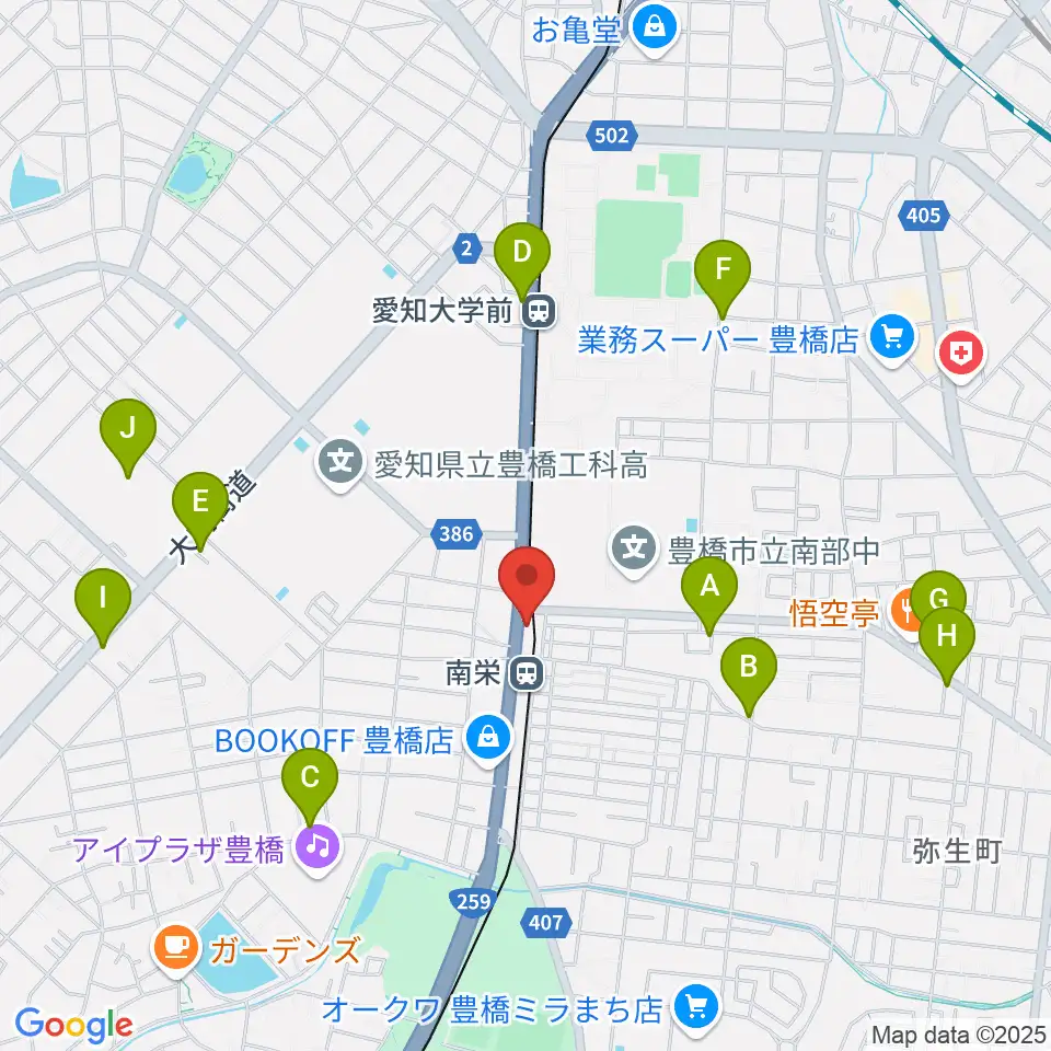 シライミュージック周辺のカフェ一覧地図