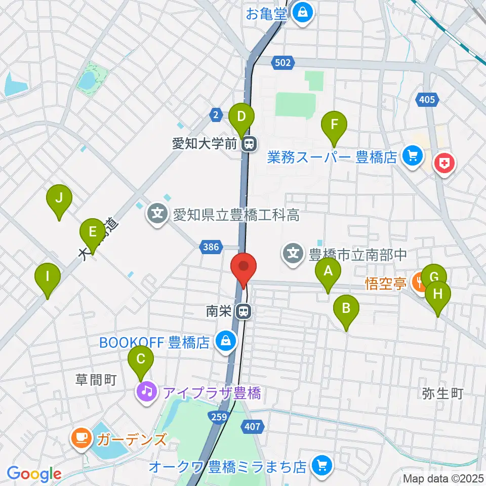 シライミュージック周辺のカフェ一覧地図