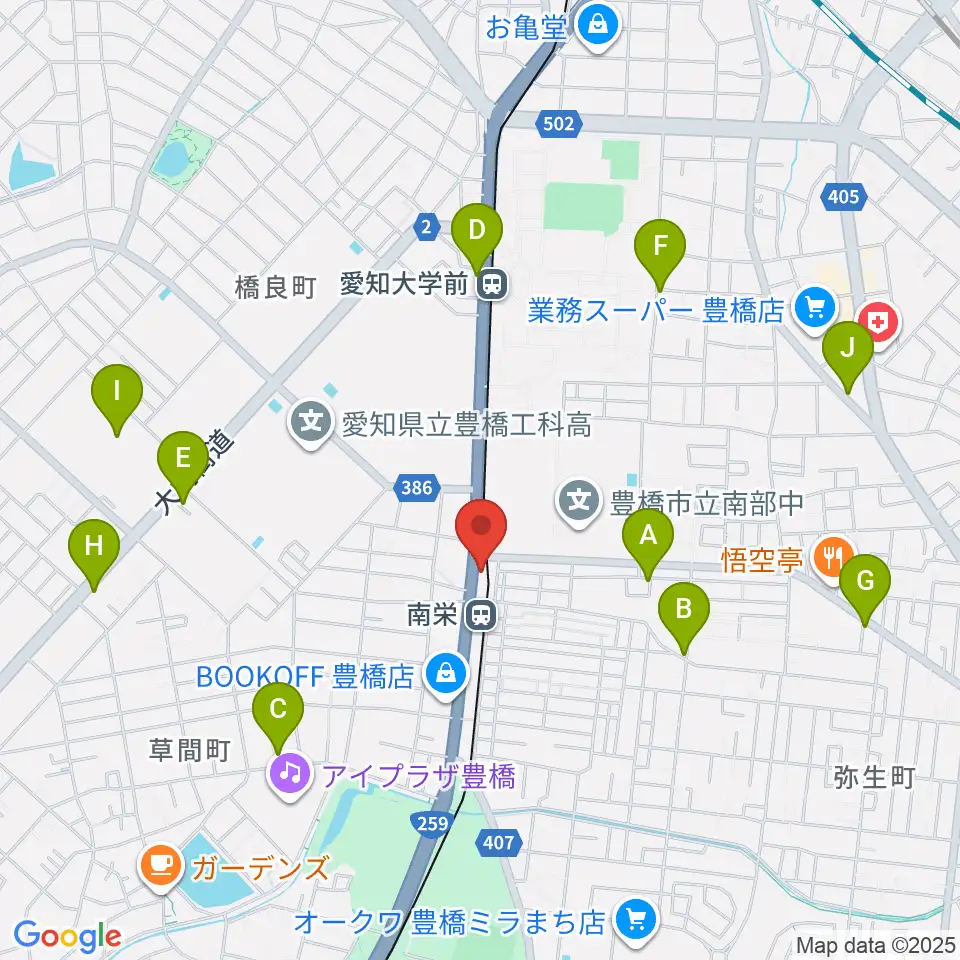 シライミュージック周辺のカフェ一覧地図