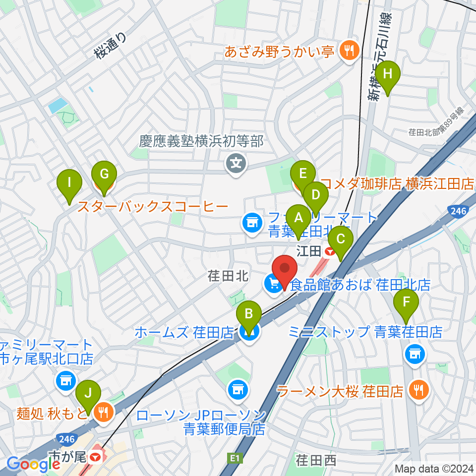 音気楽工房周辺のカフェ一覧地図