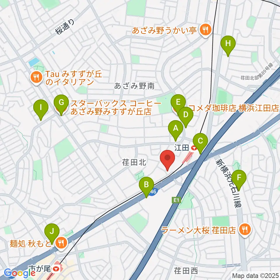 音気楽工房周辺のカフェ一覧地図