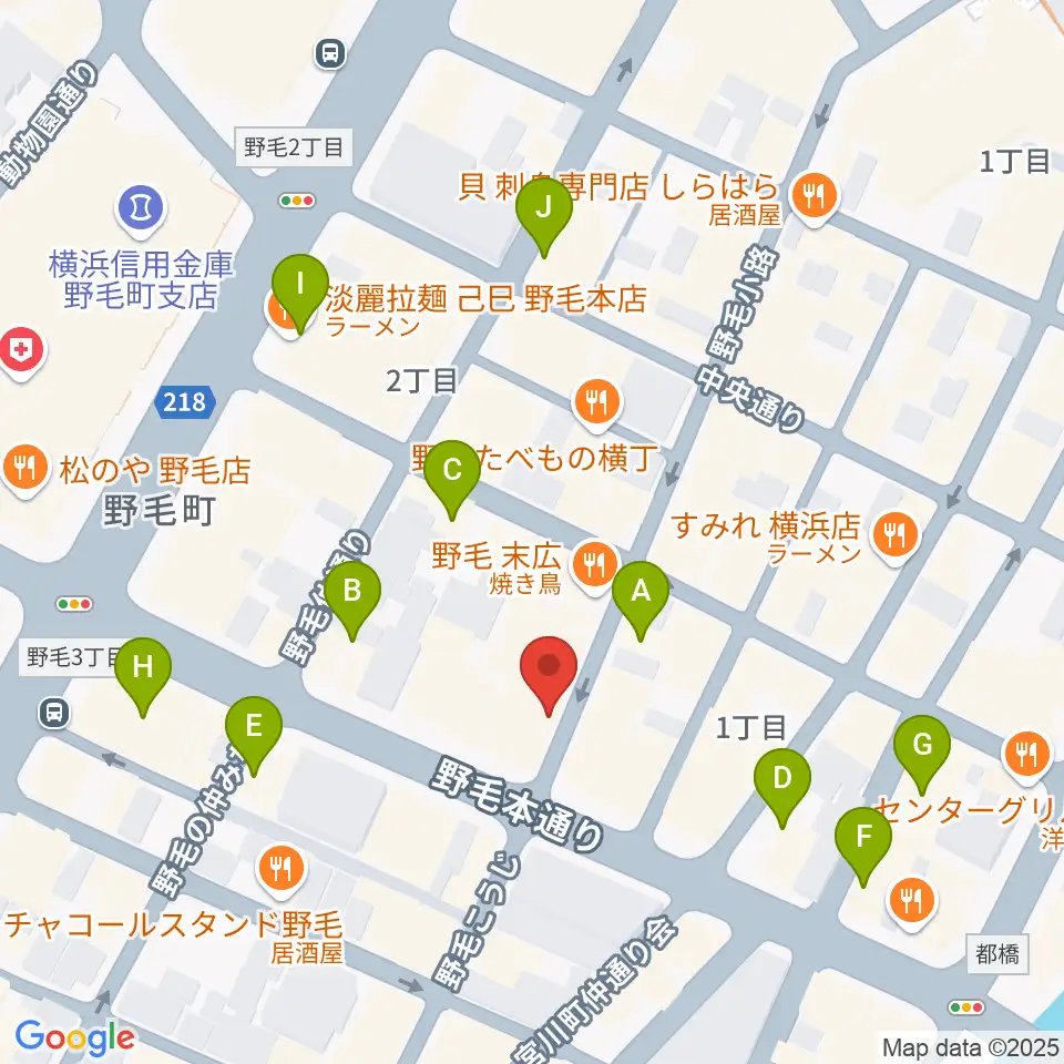 野毛Junk周辺のカフェ一覧地図