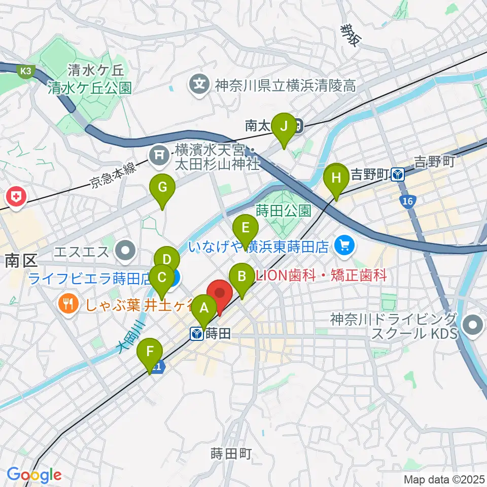 リトミック音楽教室リズムの森周辺のカフェ一覧地図