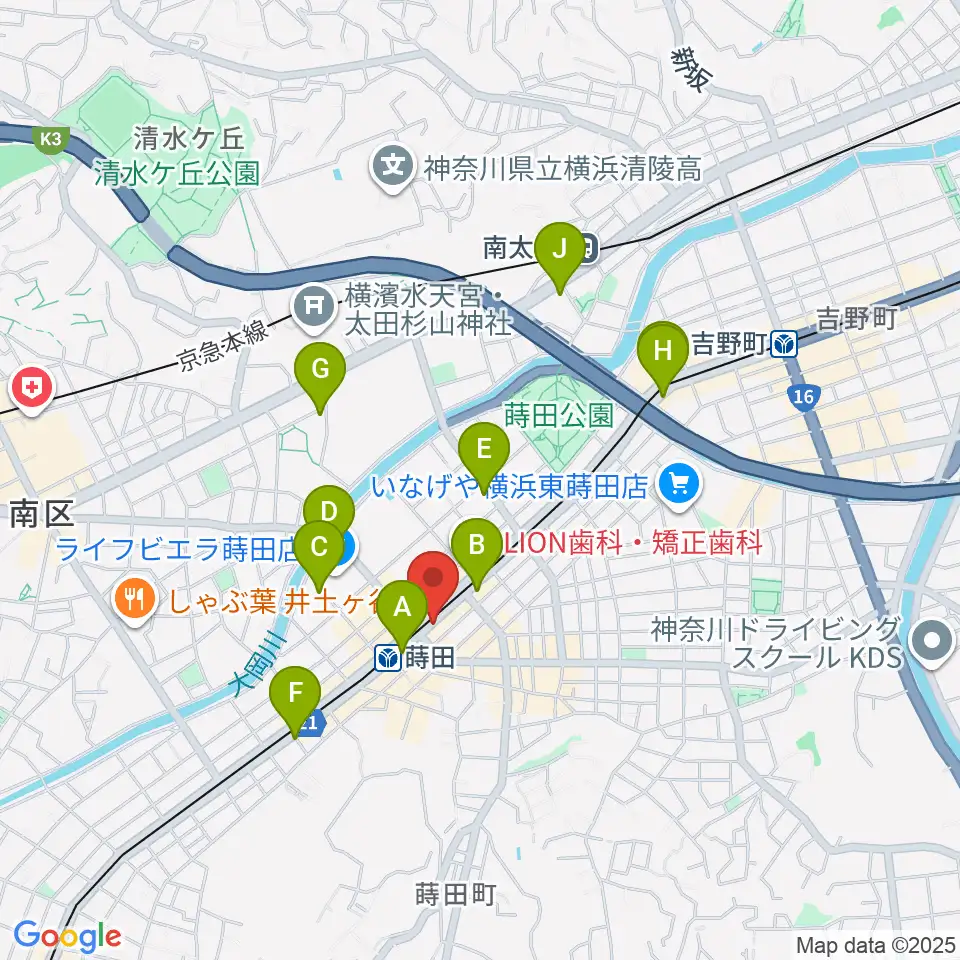 リトミック音楽教室リズムの森周辺のカフェ一覧地図
