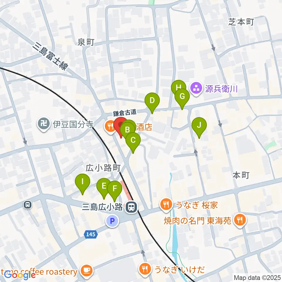 ゴリラハウス周辺のカフェ一覧地図
