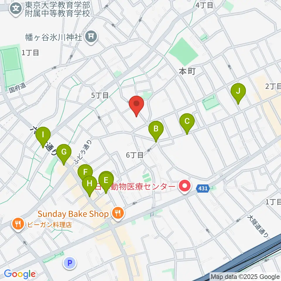 スタジオ543 初台店周辺のカフェ一覧地図
