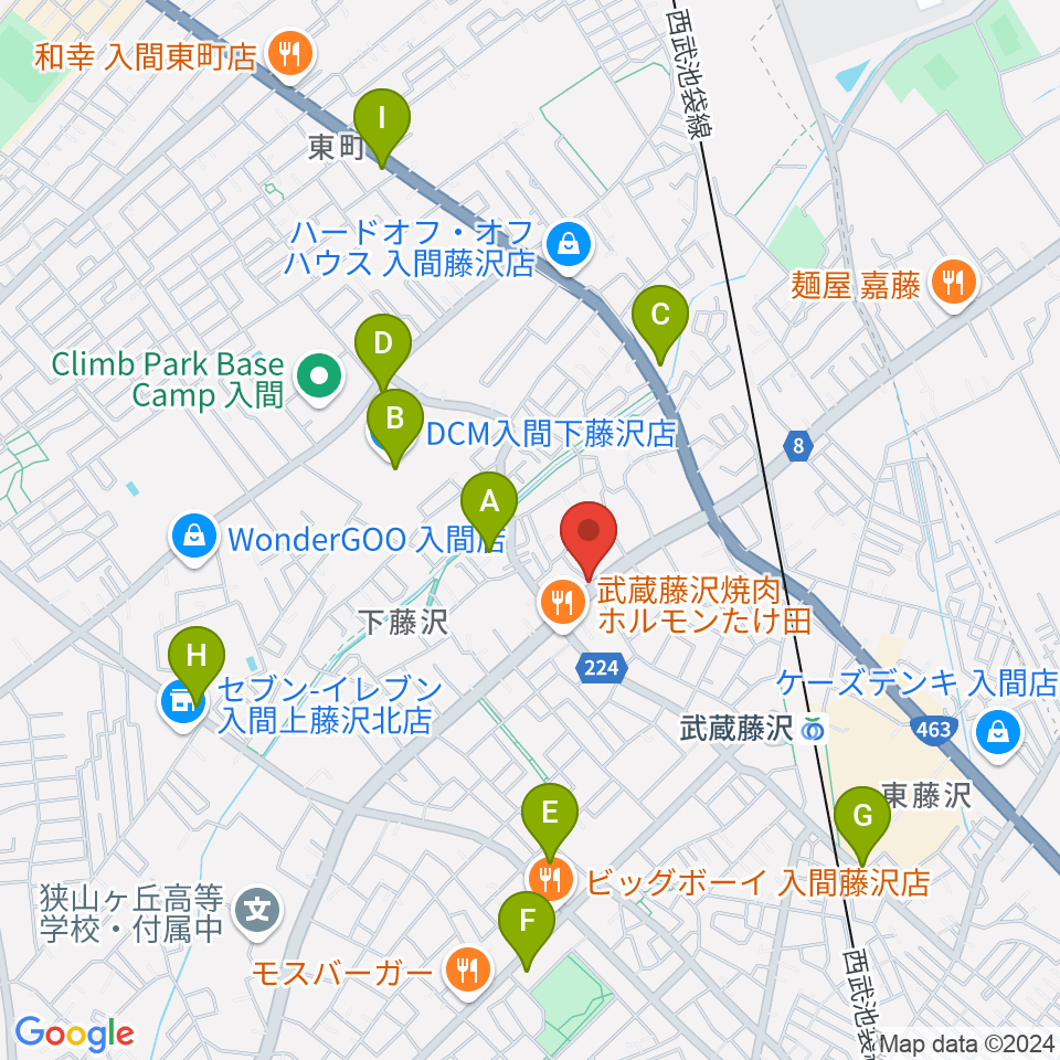 マインズ・ミュージック・スタジオ周辺のカフェ一覧地図