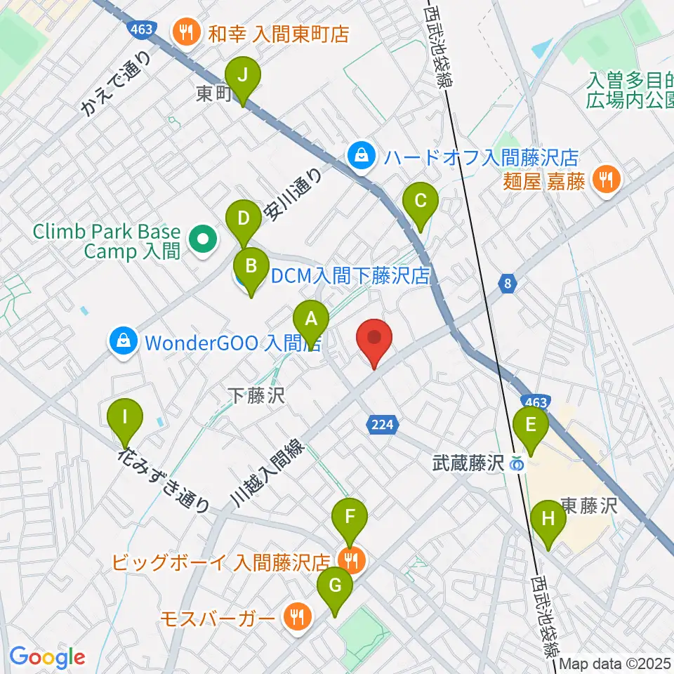 マインズ・ミュージック・スタジオ周辺のカフェ一覧地図
