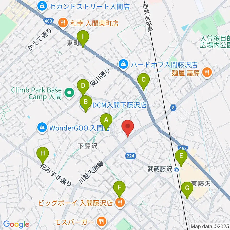 マインズ・ミュージック・スタジオ周辺のカフェ一覧地図