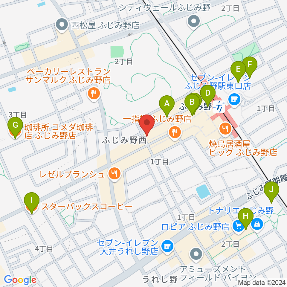 音楽教室リズム21周辺のカフェ一覧地図