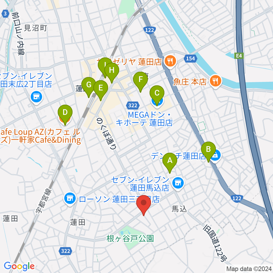 ストラックス周辺のカフェ一覧地図