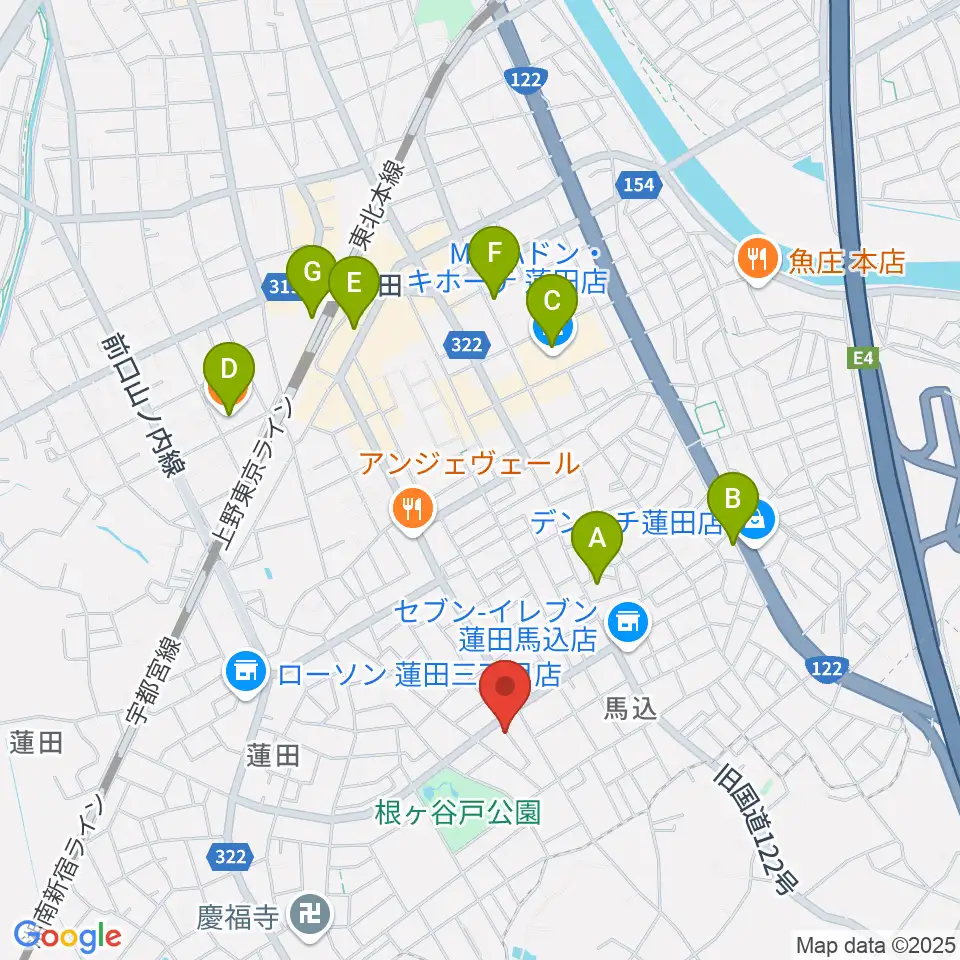 ストラックス周辺のカフェ一覧地図