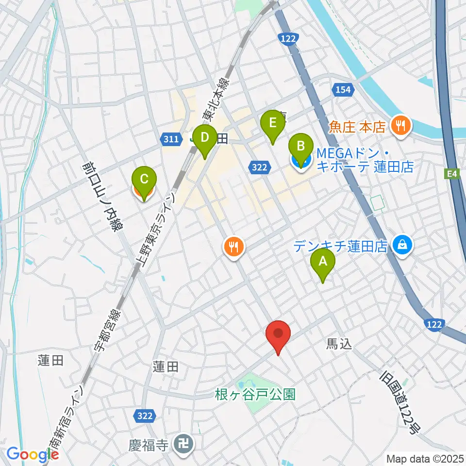 ストラックス周辺のカフェ一覧地図