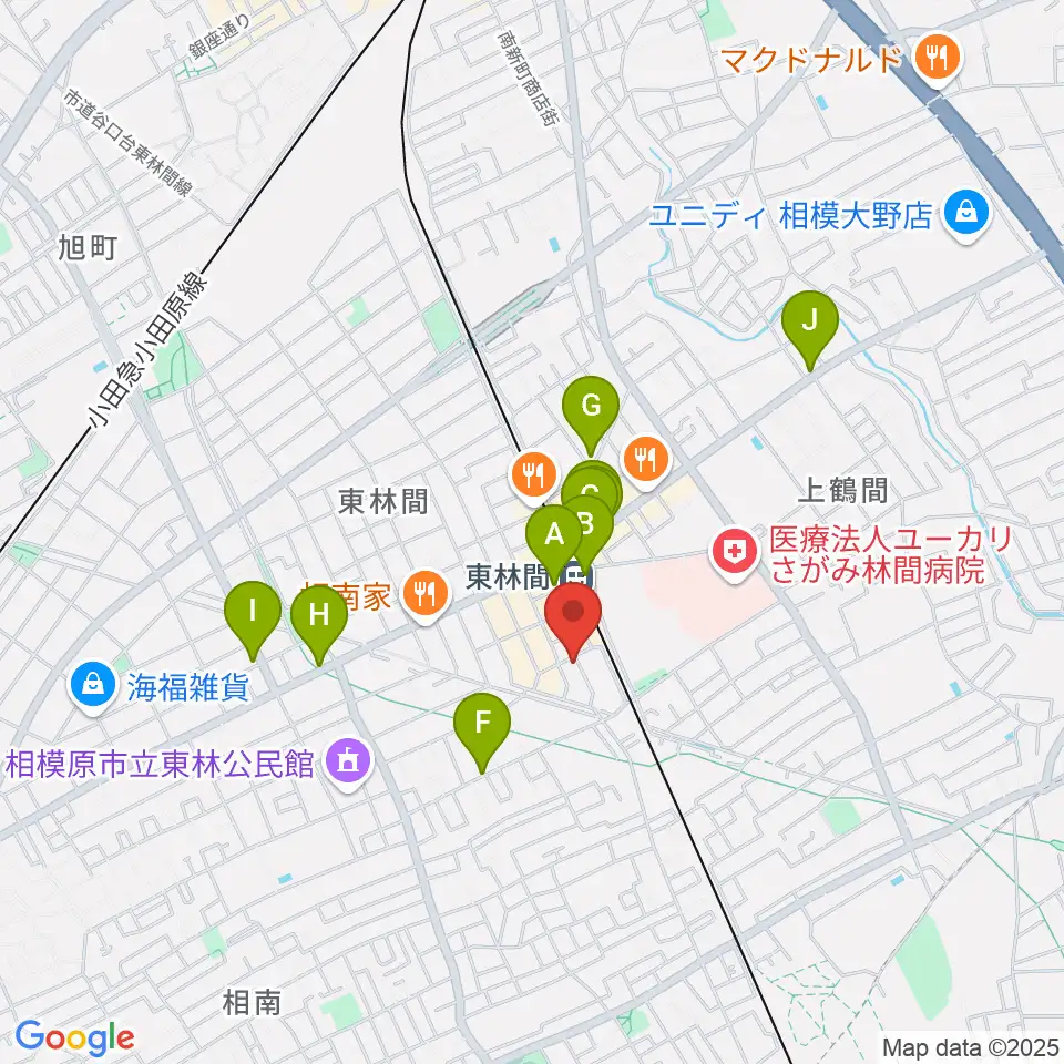 VSP音楽院周辺のカフェ一覧地図