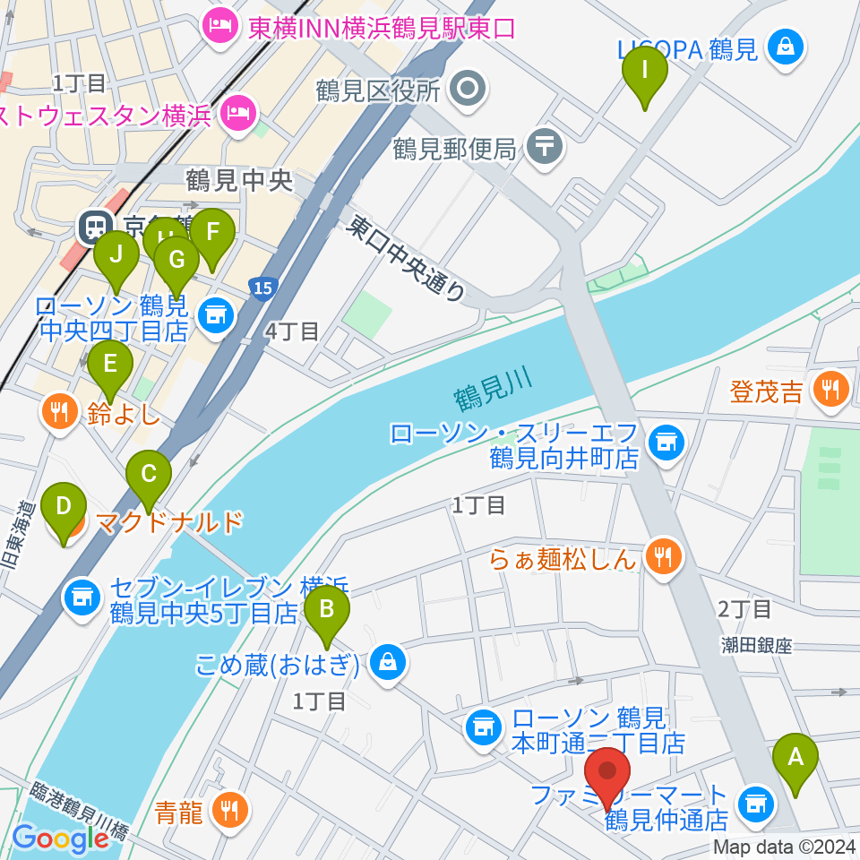 ビーム・ミュージック・アカデミー周辺のカフェ一覧地図