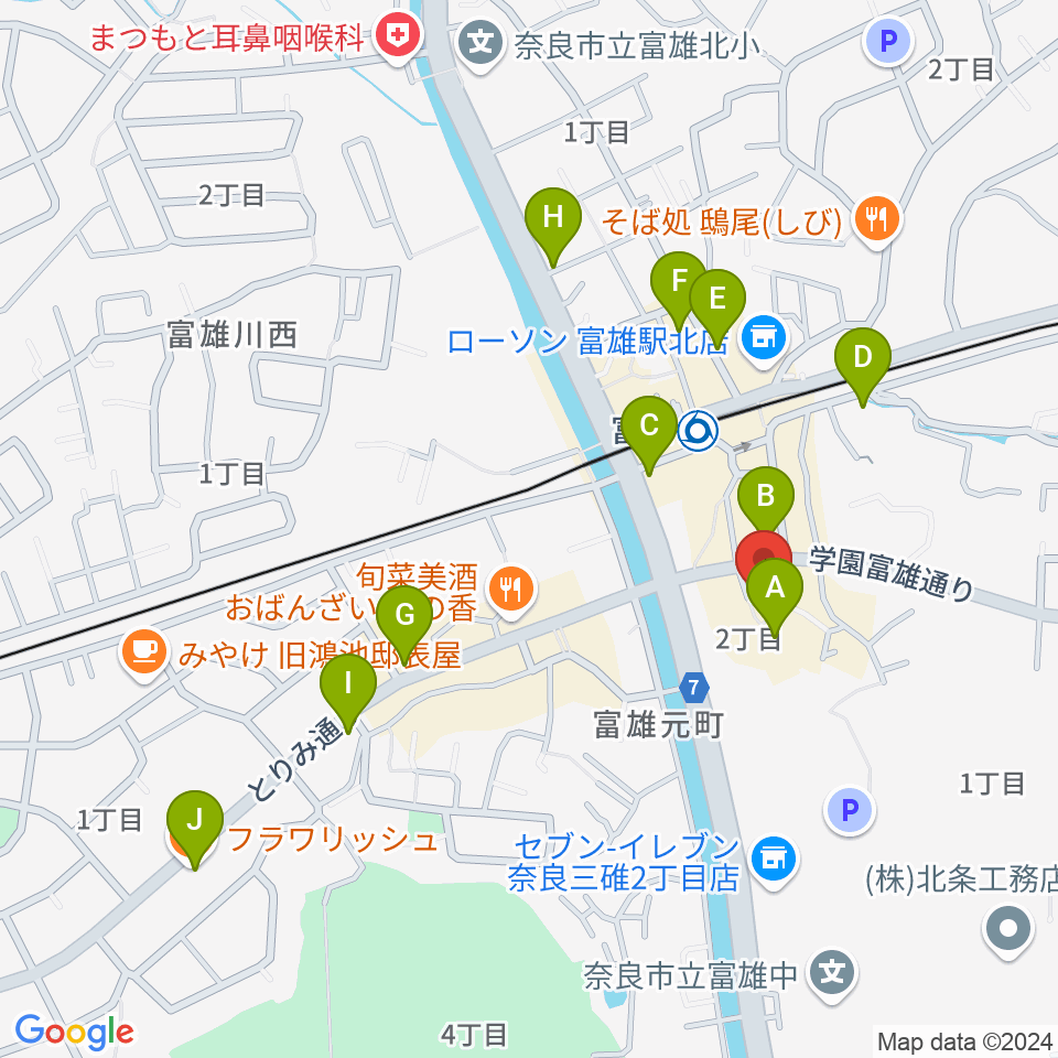 サンシャインギター周辺のカフェ一覧地図