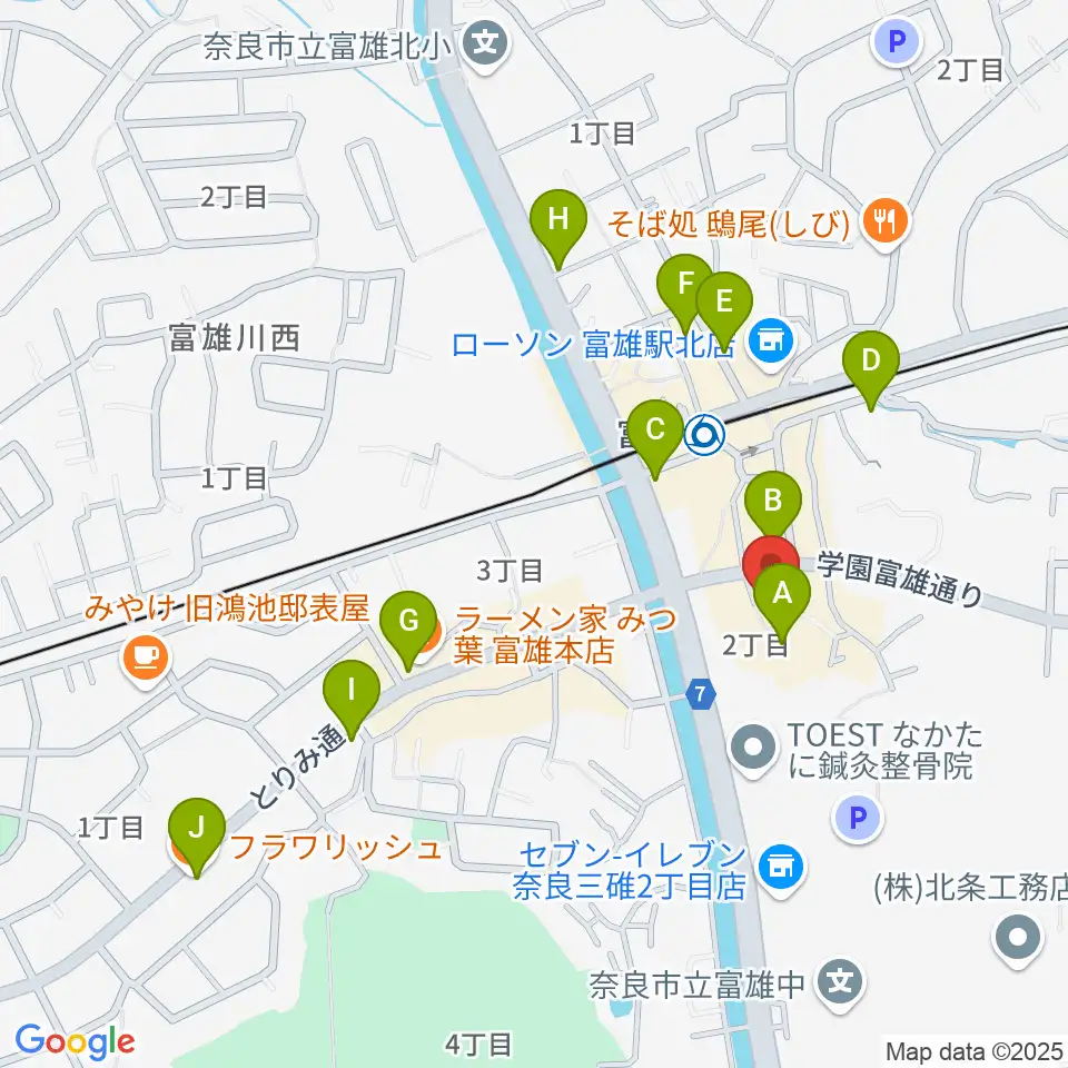 サンシャインギター周辺のカフェ一覧地図